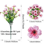 UV-Resistant Artificial Flowers for Indoors and Out, 120-480 Pcs