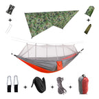 Two-Person Camping Hammock with Rain Fly and Mosquito Net