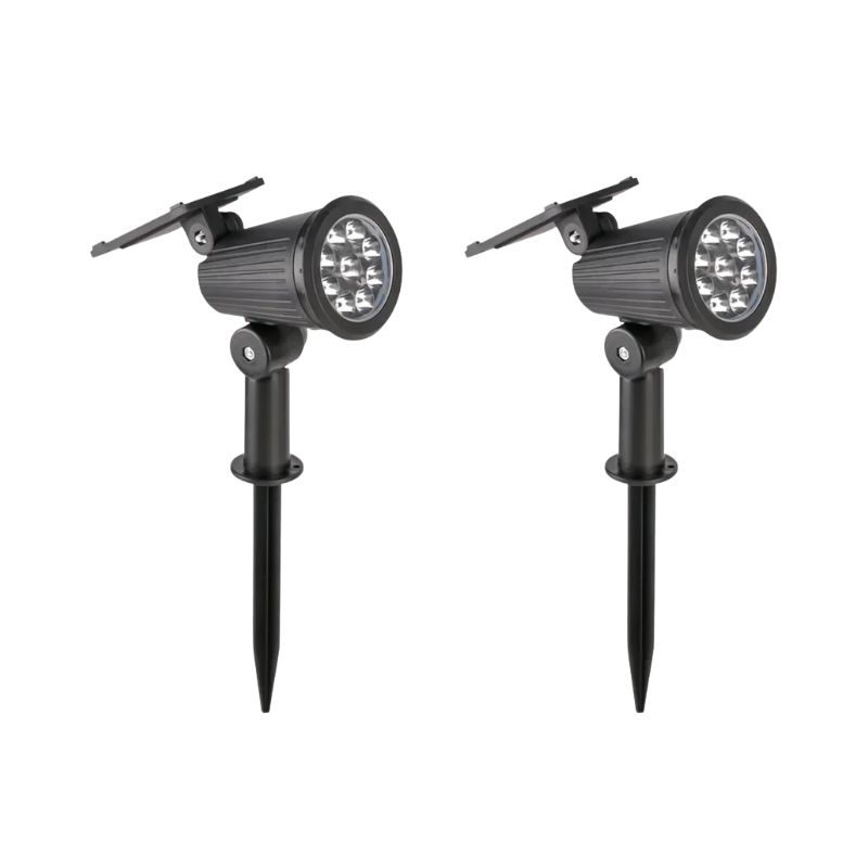 Solar Garden Spotlight with 9 LEDs, IP65, Adjustable Brightness