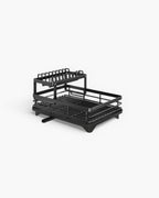 Carbon Steel Dish Rack with 360 Degree Swivel Spout, 1 or 2 Tiers