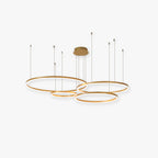 Circular Ring LED Pendant Light, 2-5 Rings, Black, Gold or Brown