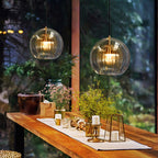 Glass Globe Pendant Light 15cm, Clear or Amber