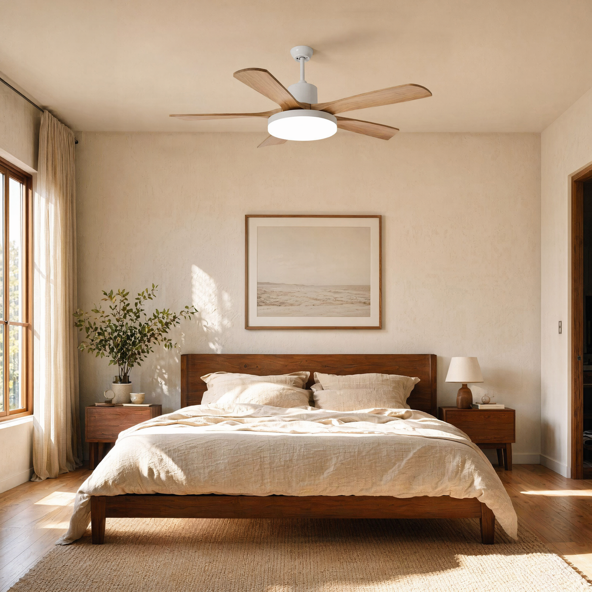 Scandi Ceiling Fan with Light, Reversible Motor & Remote Control