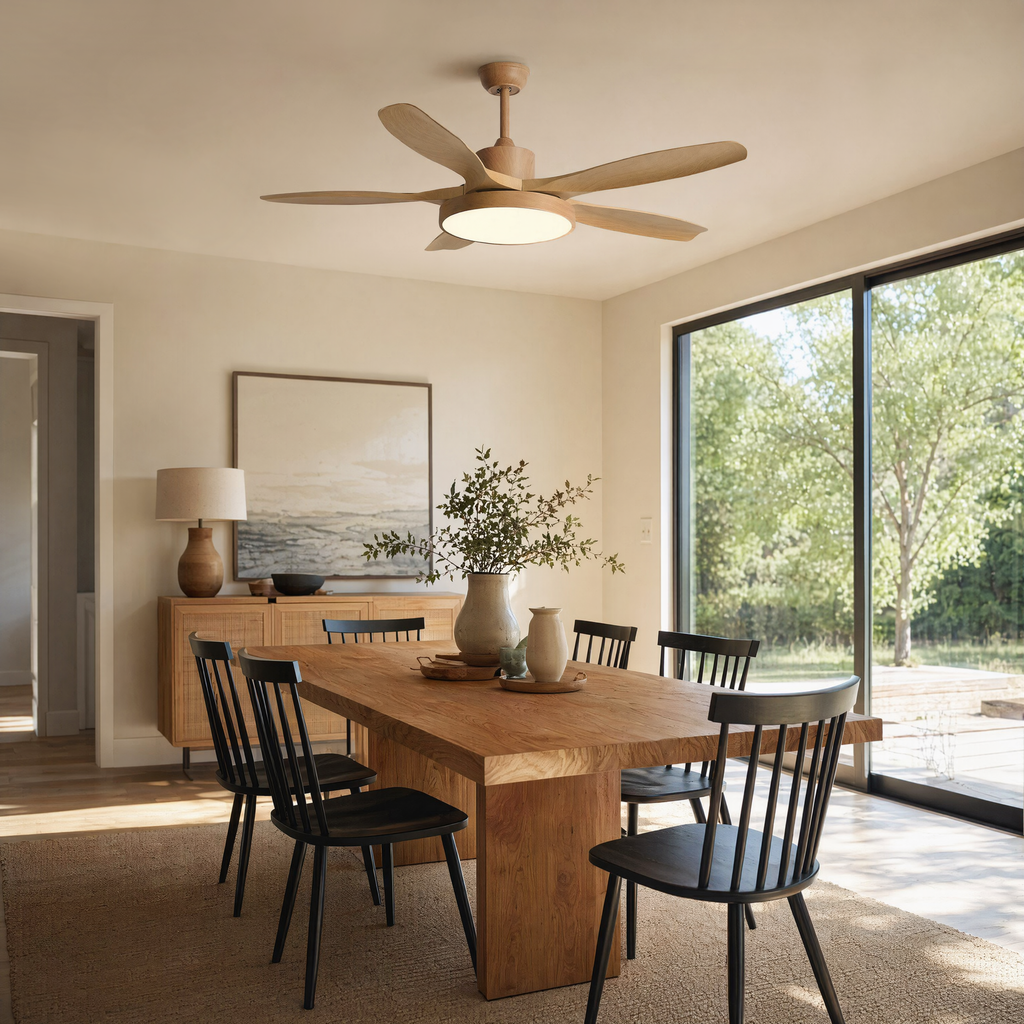 Scandi Ceiling Fan with Light, Reversible Motor & Remote Control
