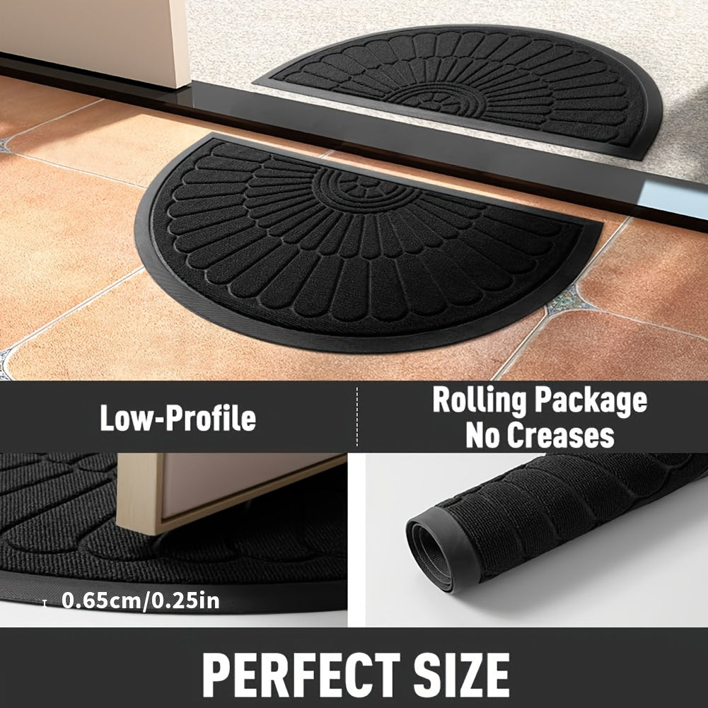 Half Round Rubber Doormat, Non-Slip for Indoors and Outdoors