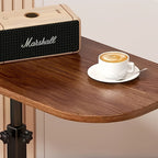 Height Adjustable Side Table for Sofa and Bed, Wood and Metal