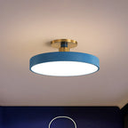Round Acrylic LED Ceiling Light, Semi-Flush, Six Colours