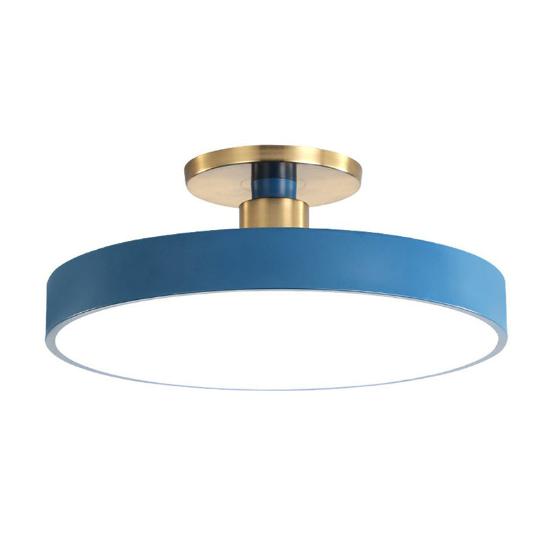 Round Acrylic LED Ceiling Light, Semi-Flush, Six Colours