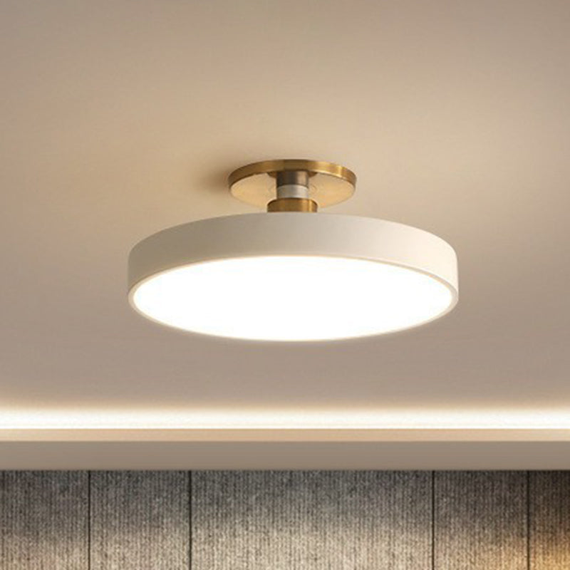 Round Acrylic LED Ceiling Light, Semi-Flush, Six Colours