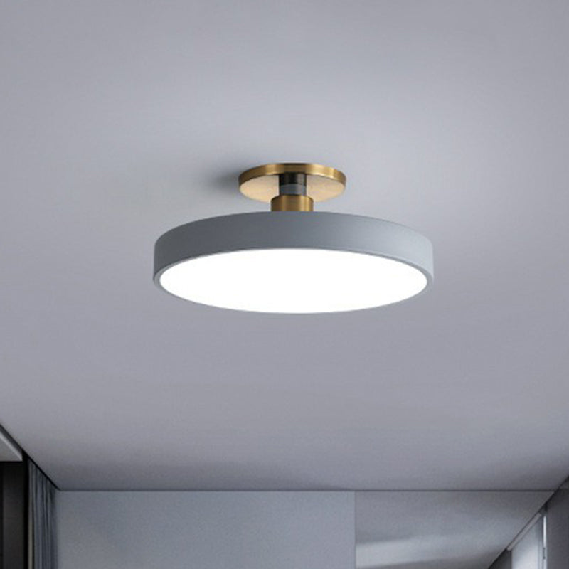 Round Acrylic LED Ceiling Light, Semi-Flush, Six Colours
