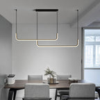 Black Metal Bar Pendant Light, Integrated LED 3000K