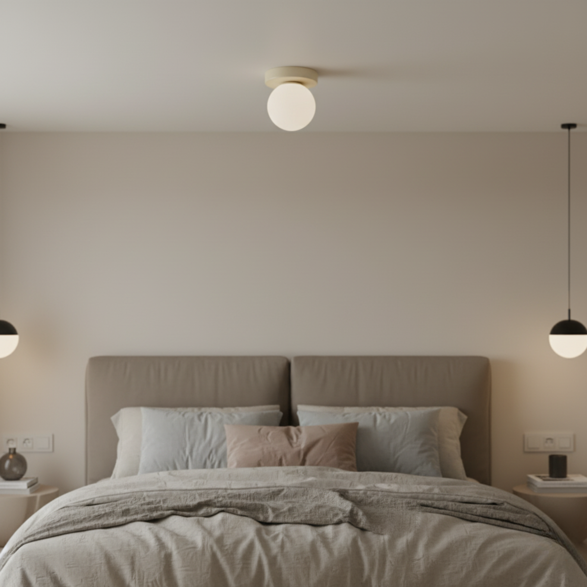 Frosted Glass Globe Wall or Ceiling Light, 12cm, G9 LED Included