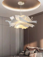 Handmade Lotus Flower Acrylic Pendant Light, White, Four Sizes