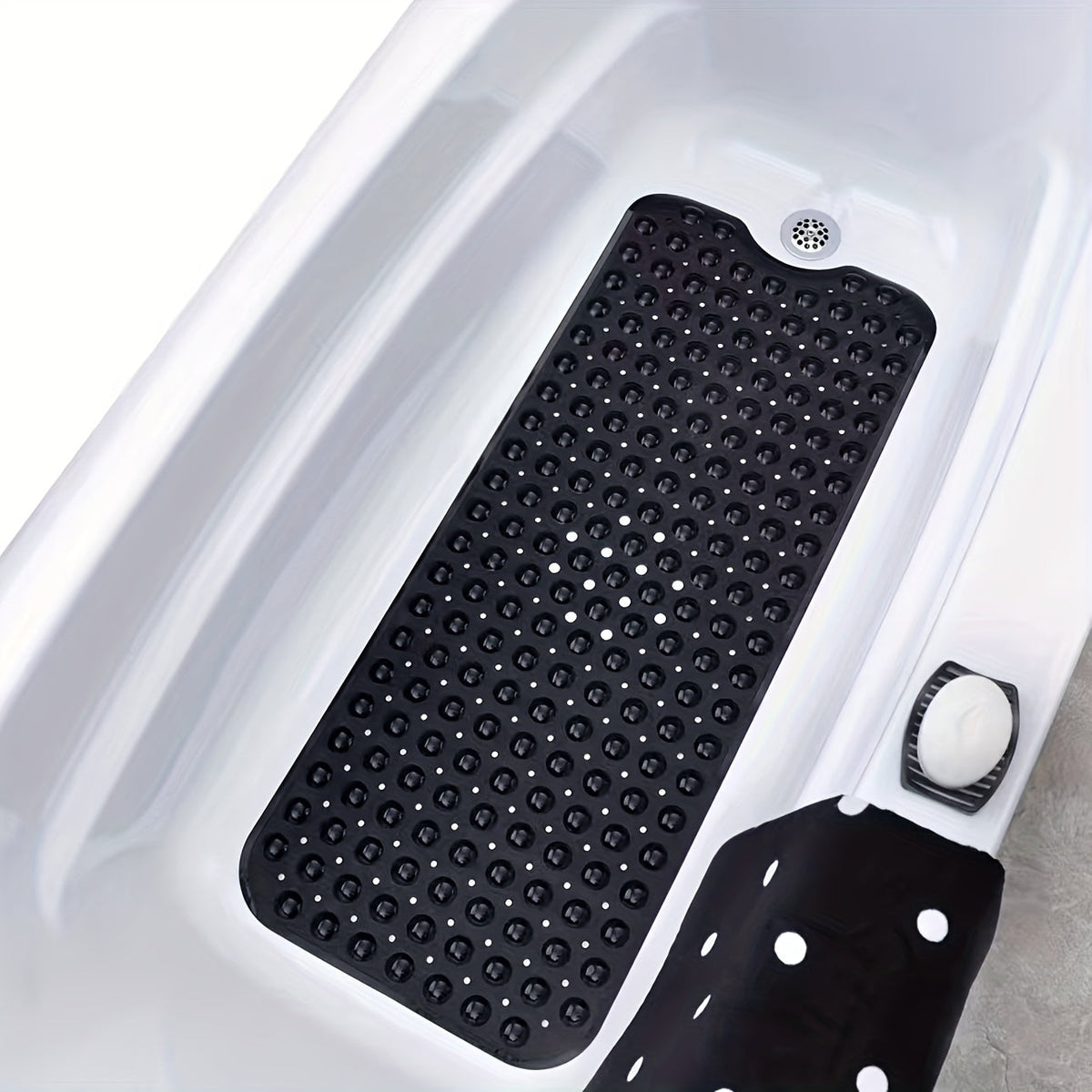 Extra-Long Non-Slip Bath Mat with Suction Cups, 101 x 40cm