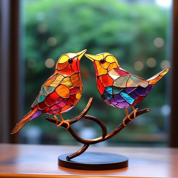 Metal Bird Sculpture Ornament, 1 to 5 Birds