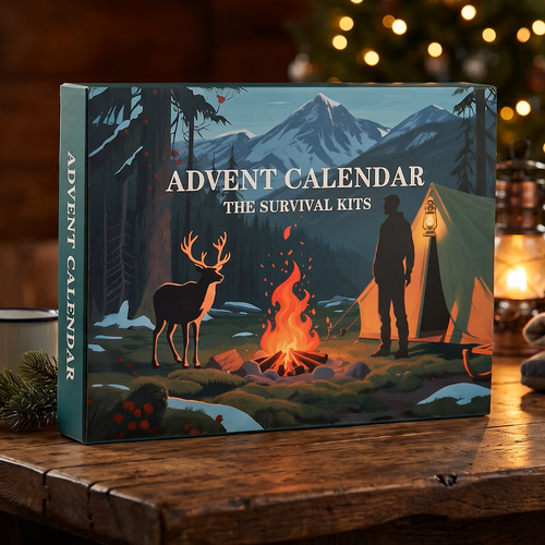 Advent Calendar with 24 Outdoor Tools for Camping and DIY