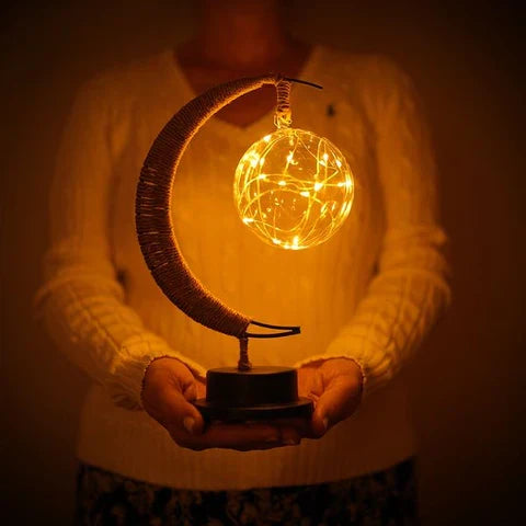Decorative Moon Lamp with Crater Texture, Battery Powered
