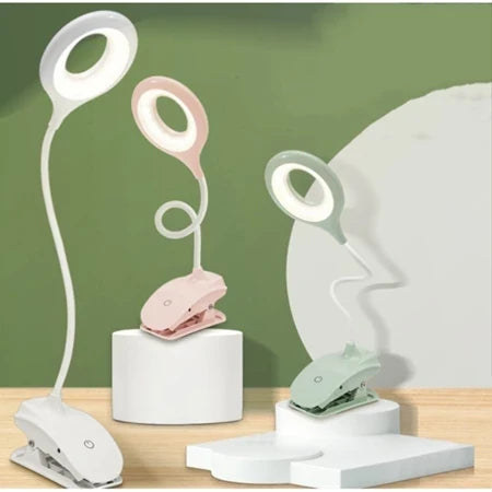 Clip On LED Reading Light with 45 cm Gooseneck, USB Rechargeable
