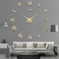 Geometric Roman Numeral Wall Clock, Mirror-Effect Acrylic