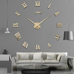 Geometric Roman Numeral Wall Clock, Mirror-Effect Acrylic