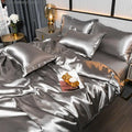 Satin Duvet Cover Set with 2 Pillowcases, 4 Sizes