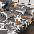 Satin Duvet Cover Set with 2 Pillowcases, 4 Sizes