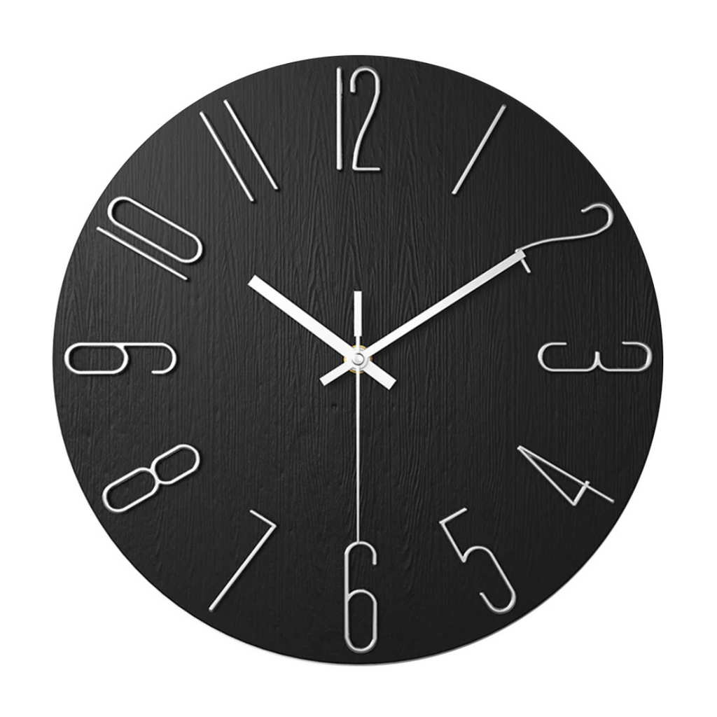 Silent 30cm Wall Clock, Modern Minimalist Quartz Design