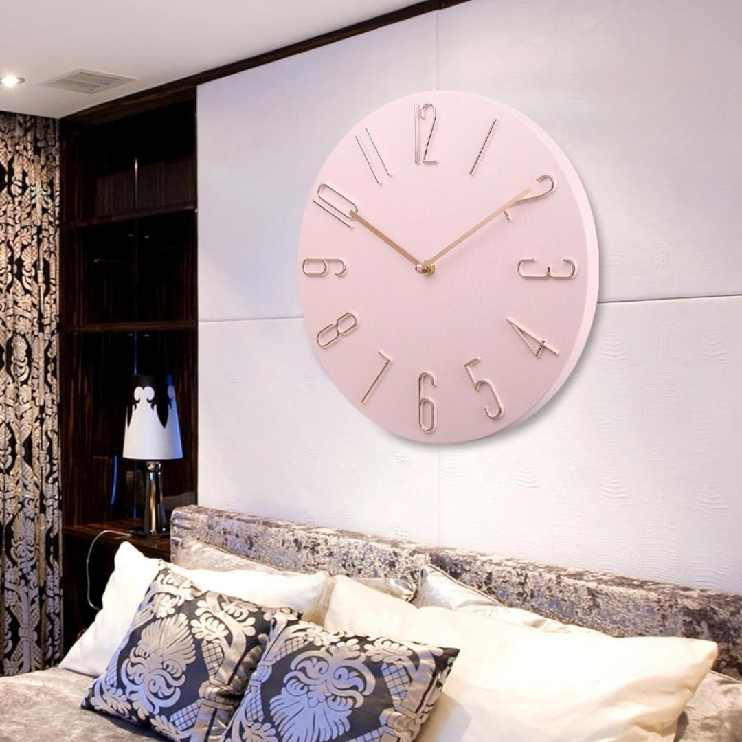 Silent Minimalist Wall Clock, 30 cm, Scandinavian Style