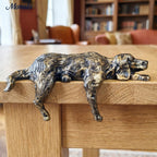 Geometric Iron Dog Sculpture, Minimalist Desk Ornament