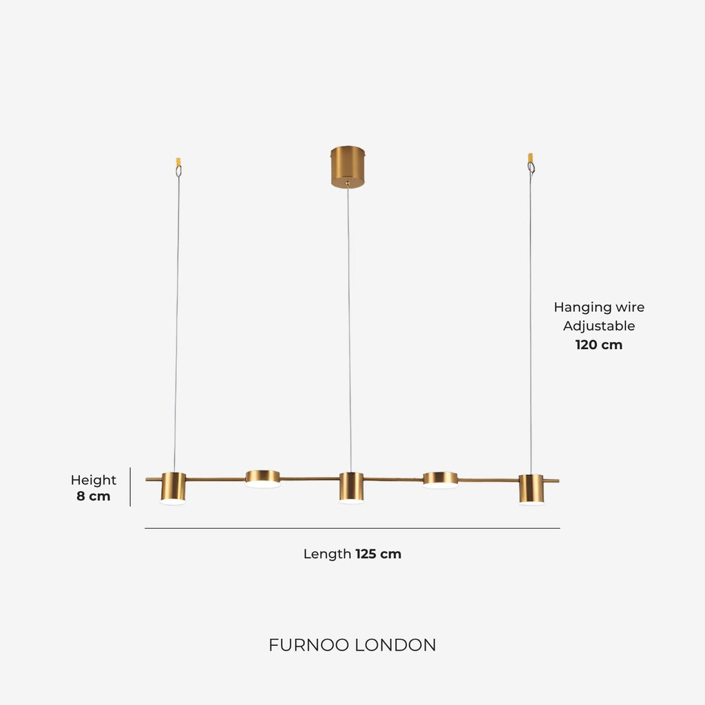 Linear LED Pendant Light with Acrylic Diffuser, Dimmable