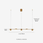 Linear LED Pendant Light with Acrylic Diffuser, Dimmable