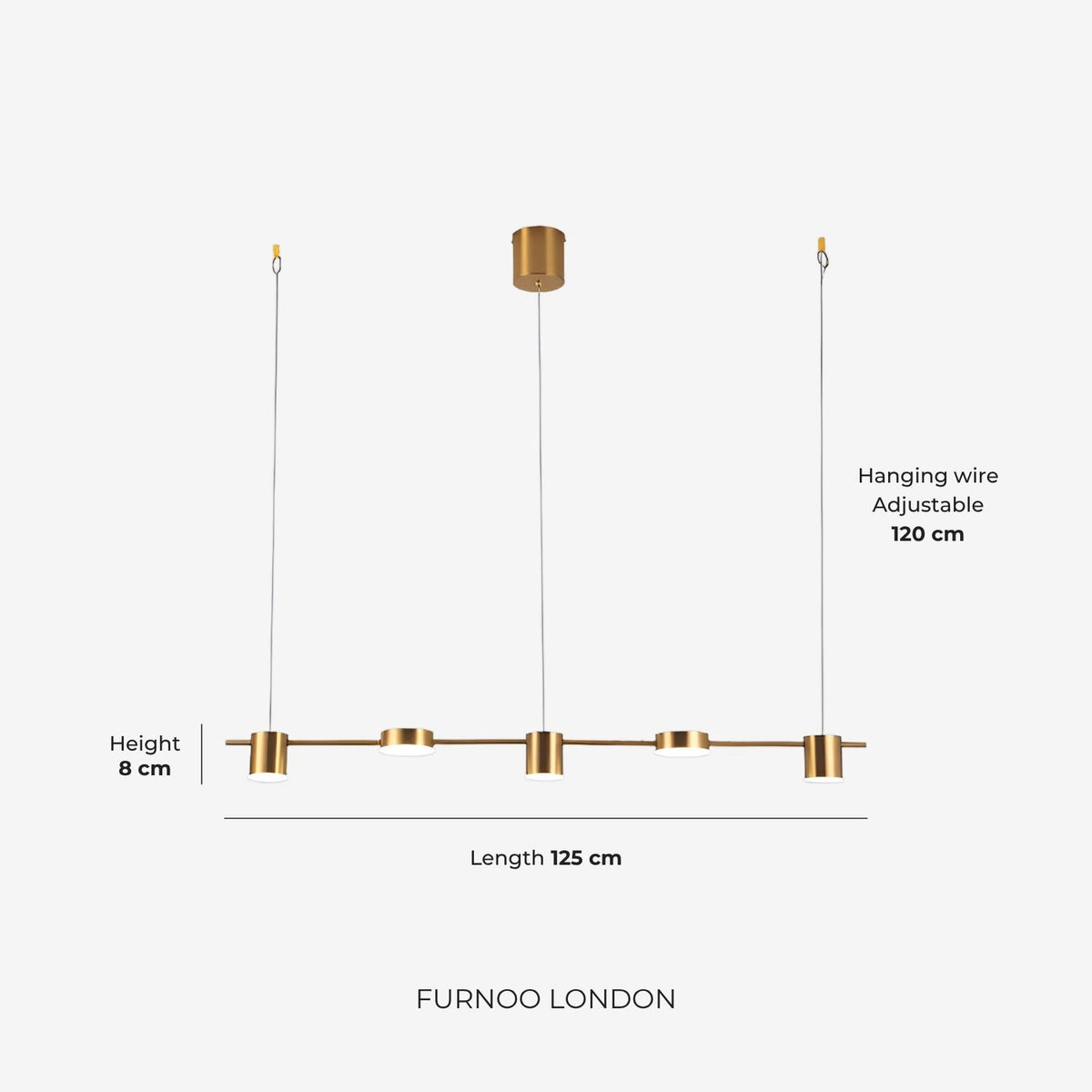 Linear LED Pendant Light with Acrylic Diffuser, Dimmable