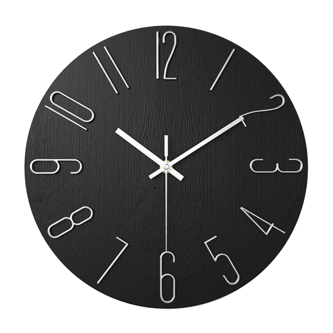 Silent Quartz Wall Clock 30cm, Minimal Design, 7 Colours