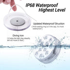Submersible LED Pool Light with Remote Control, IP68 Waterproof