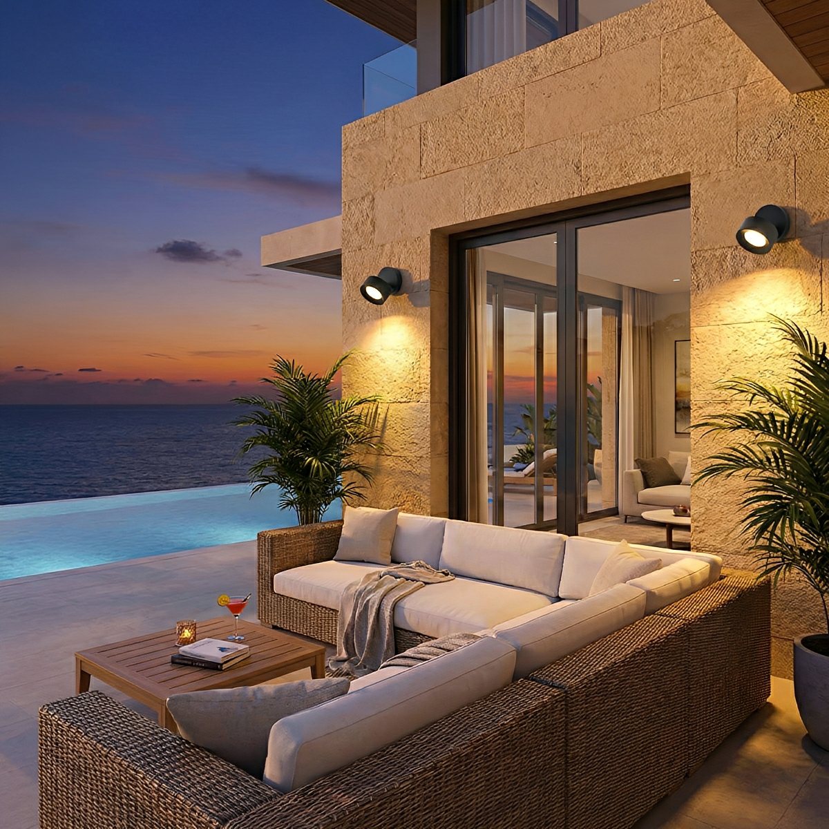 Adjustable Outdoor LED Wall Spotlight, 360 Degrees, IP65