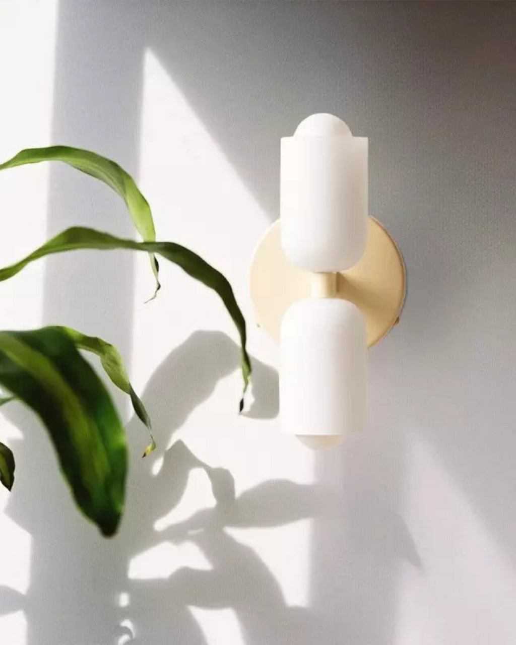 Twin Glass Shade Wall Light, E27, Six Colours, Plug-In or Wired