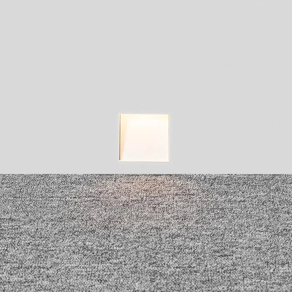 Recessed 3W LED Step Light with Motion Sensor, Frameless White