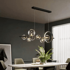Linear Glass Globe Pendant Light, 7 or 10 Lights, G9 LEDs