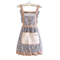 Floral Cotton Apron, Water-Repellent with Pockets, Adjustable