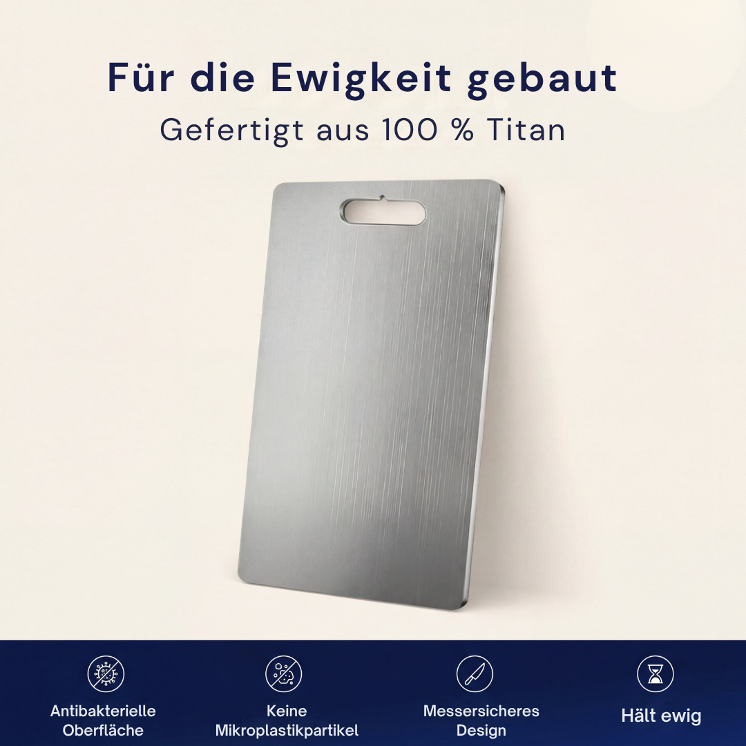 Titanium-Finish Chopping Board with Smooth Surface, 34 x 23cm