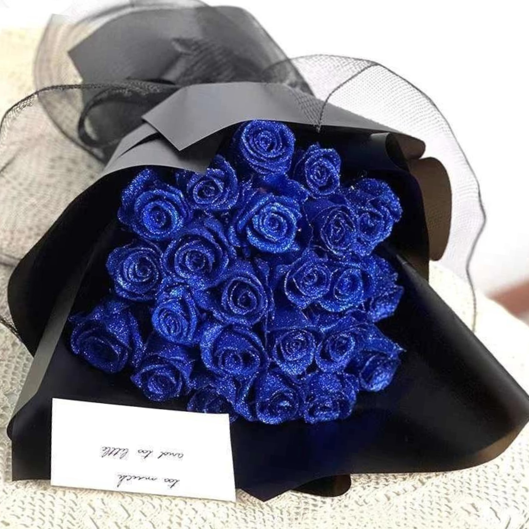 Glitter Artificial Roses, Sets of 30 or 50 for Decoration