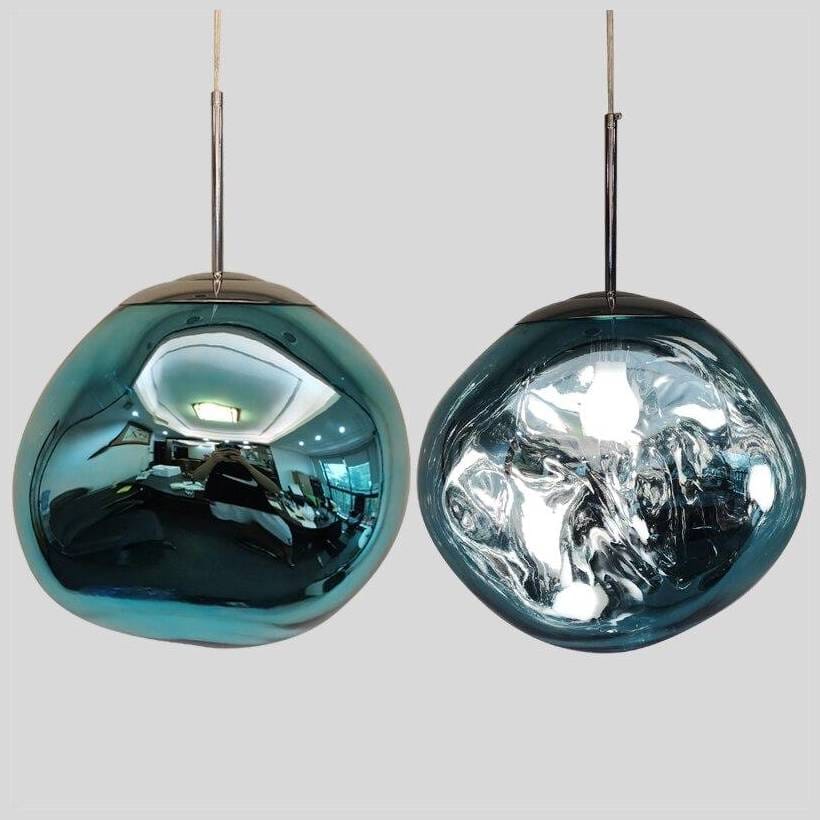 Lampa wisząca w kształcie lustrzanej kuli z PVC, 15–50 cm, regulowana wysokość zawieszenia