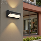 Black LED Outdoor Wall Light, IP65, 3000K, 960 Lumen