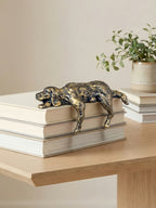 Geometric Iron Dog Sculpture, Minimalist Desk Ornament