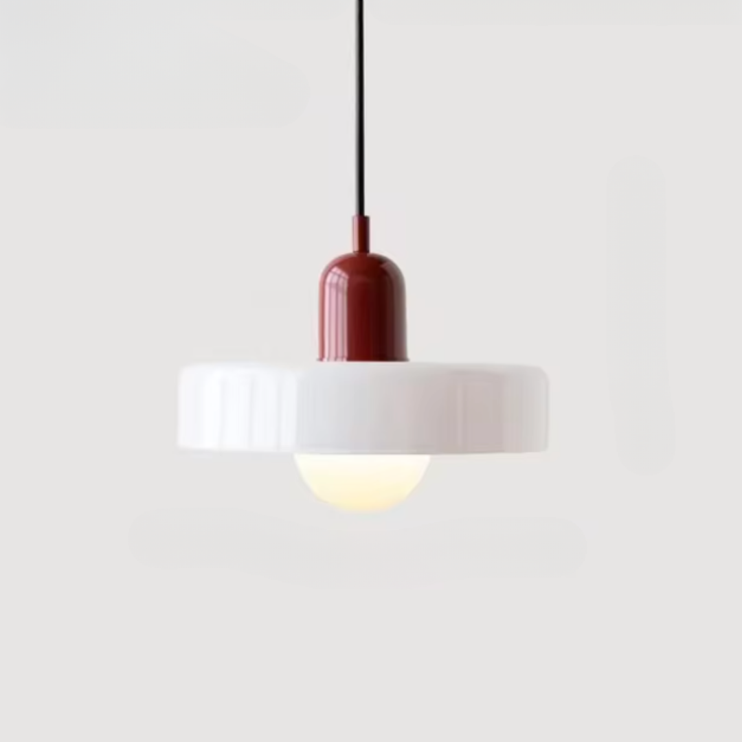 Two-Tone Glass Pendant Light, Bauhaus Style, 12 Colourways