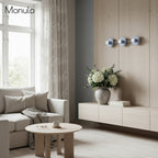 3-Light Wall Light with Spherical Glass Shades, Nine Colours