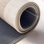 Jute Doormat with Contrast Woven Border, Non-Slip Backing
