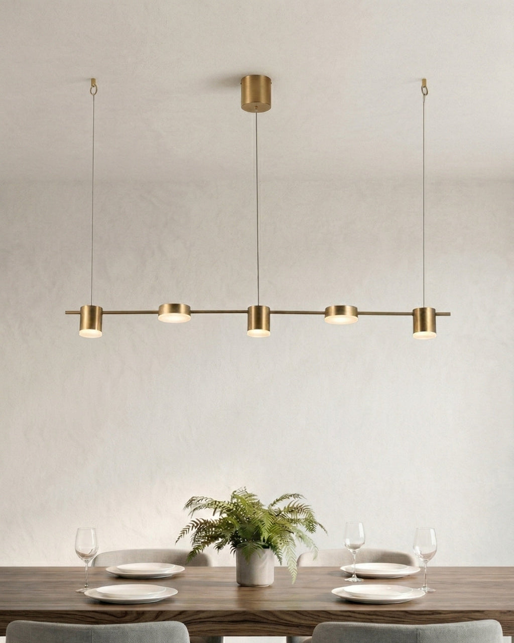 Linear LED Pendant Light with Acrylic Diffuser, Dimmable