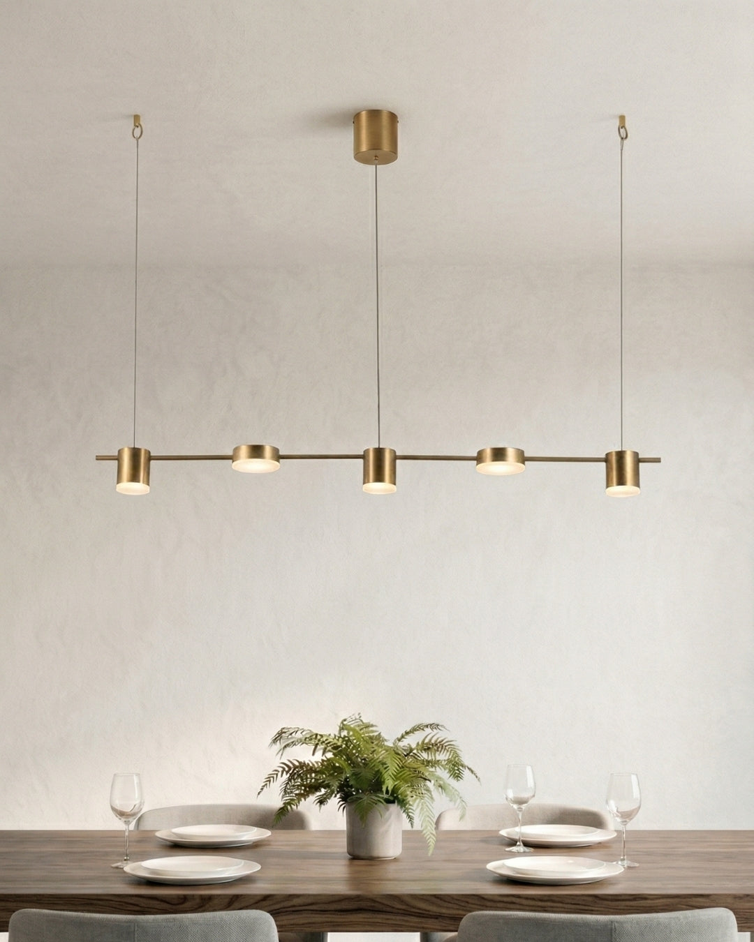 Linear LED Pendant Light with Acrylic Diffuser, Dimmable