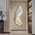 Feather LED Wall Art Light with Hidden Strip and Remote Dimmer